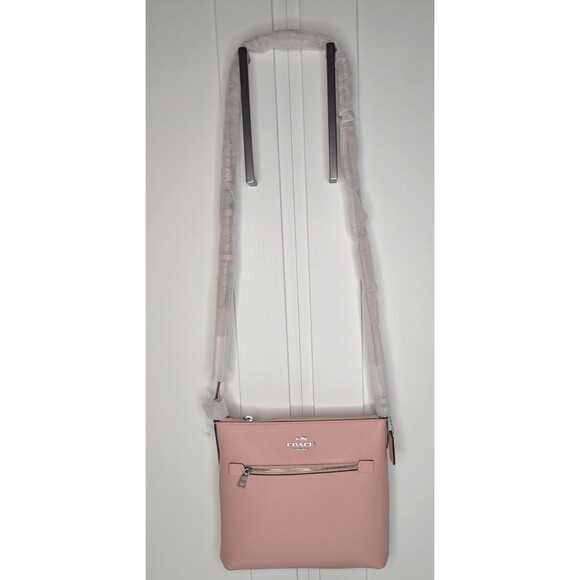 COACH Women's Rowan File Bag in Crossgrain Leather (Light Pink) NWT - Picture 2 of 10